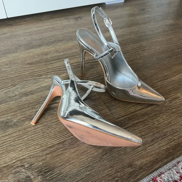 PrettyLittleThing Shoes Plt Size Silver Heels Poshmark